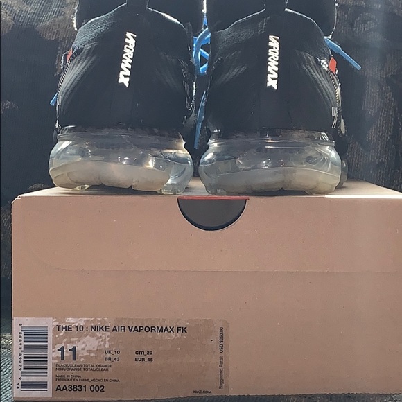 Off White Nike VaporMax Black AA3831 002 Heel